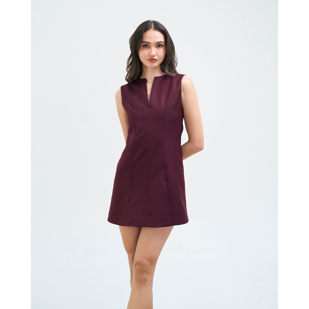 Patcha.co - Burgundy Elora Mini Dress - PCCD015