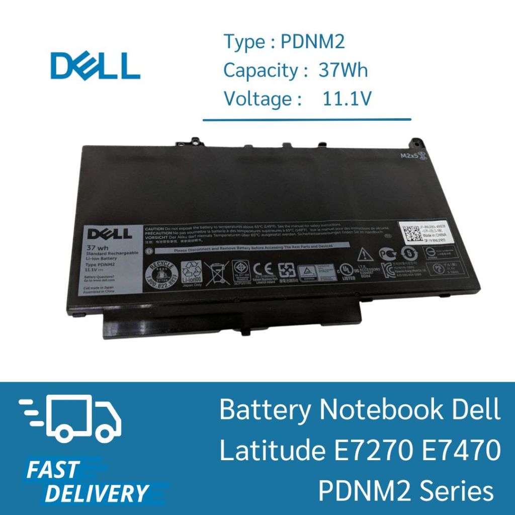 แบตเตอรี่โน๊ตบุ๊ค Battery Notebook Dell PDNM2 Dell Latitude E7270 E7470 Series  เกรด Original