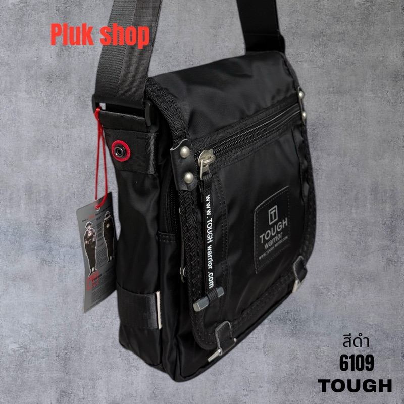 กระเป๋าสะพายข้างใบใหญ่ TOUGH รหัส T6109# ผ้าไนลอน สีดำ ผ้า2ชั้น ขนาด 31x25x11cm สำหรับทุกเพศทุกวัย