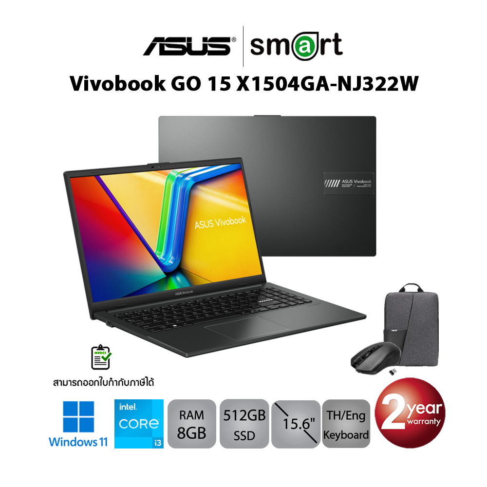 Asus Vivobook GO 15 X1504GA-NJ322W i3-N305/8GB/512GB/15.6"/Win11 (Mixed Black)