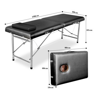 เตียงนวด พับเก็บได้ ขนาด180x60x65 เตียงเสริมสวย โครงสแตนเลส …