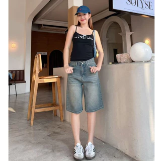 กางเกงยีนส์ผู้หญิง ขาสั้น 5ส่วน ผ้าไม่ยืด เนื้อผ้าดีใส่สบาย ไซส์ S - 3XLขาสั้น 5ส่วน