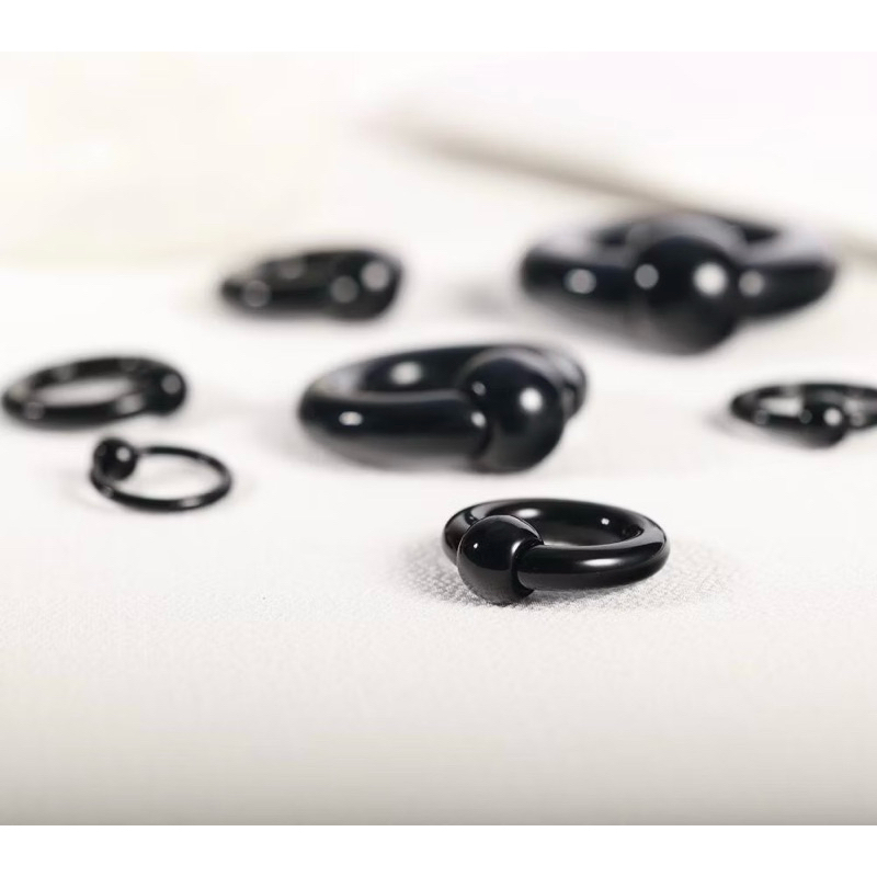 (1 ชิ้น) JH3 จิวห่วงบอล พลาสติก น้ำหนักเบา สีดำ Plastic - รูปที่ 5