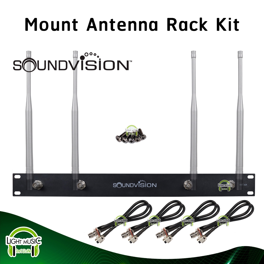Mount Antenna Rack Kit Soundvision RKT-4A Rack Kit 4 Antennas ชุดย้ายเสาไมค์ลอย 4 ต้น TNC(เกลียว) ขนาด 1U เพลทย้ายเสา