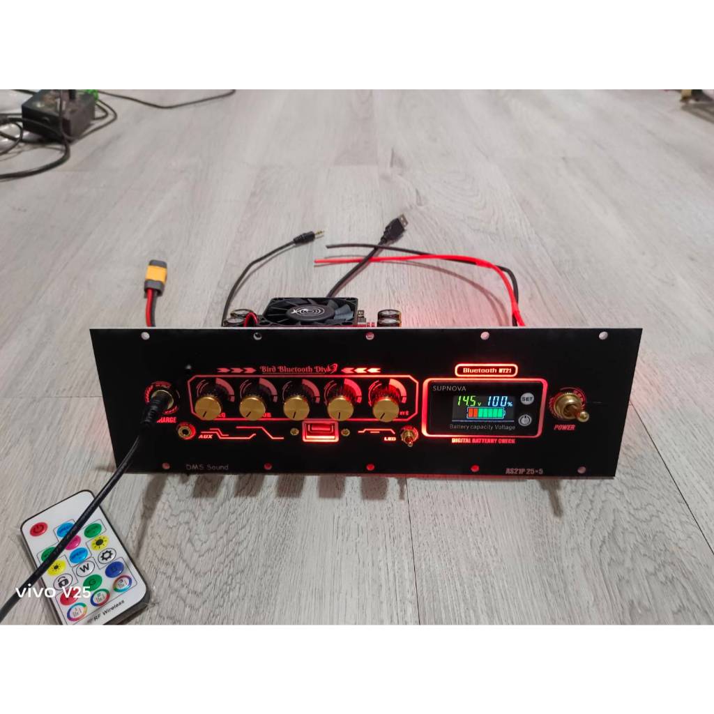ชุดเพลท AS21P  โม ไม่ย้ายสาย วัดแบตดิจิตอลมีไฟled มีusb แอมป์กำลังขับ 1200วัตต์