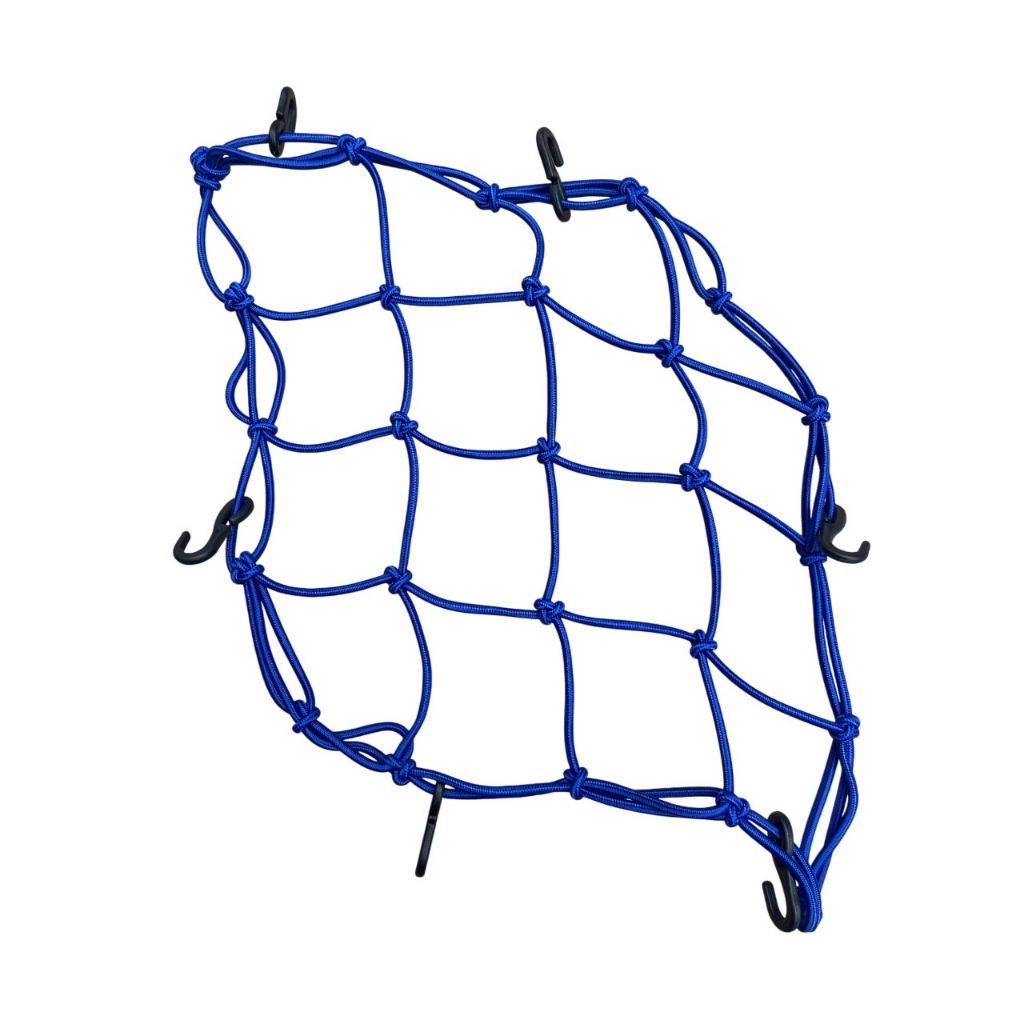 [แบบหนา ไม่ย้วย] ตาข่ายคลุมตะกร้ามอไซค์ 35x35ซม ผลิตในไทย คลุมตะกร้าหน้ารถ ยึดหมวกกันน็อค ตะขอยึด6ตััว ตาข่ายเอนกประสงค์ - รูปที่ 7