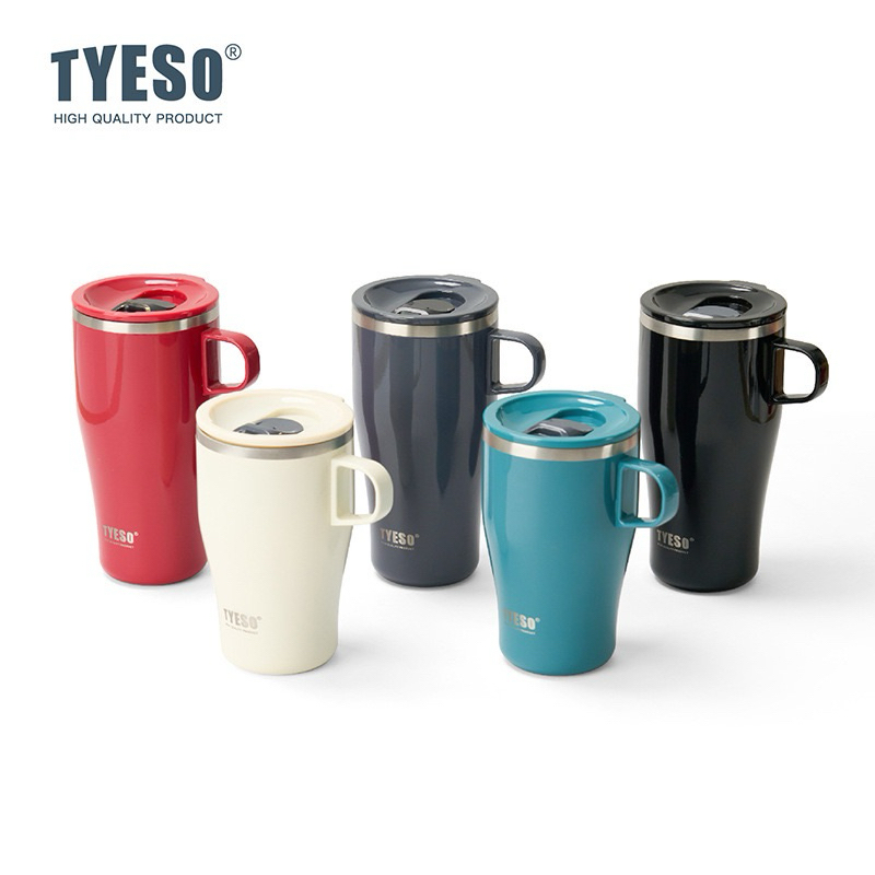 แก้วกาแฟ TYESO รุ่น TS-8878/TS-8879 สแตนเลส 304 พร้อมมือจับ ขนาด 400ml-500ml