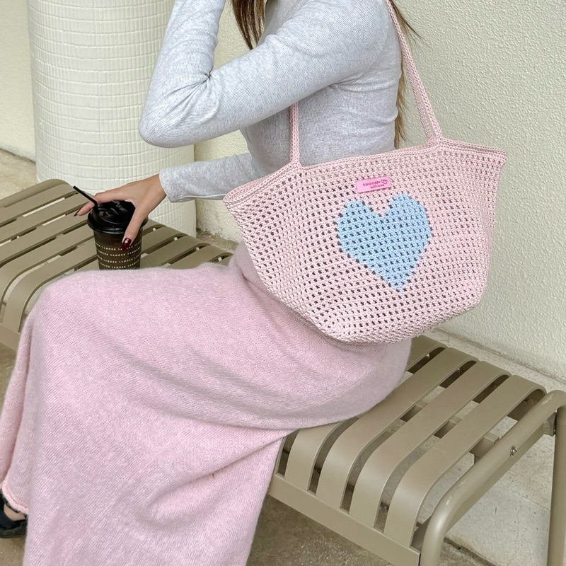 • ᵕ mesh big bag heart 🎒🎄🪒✨