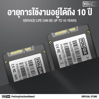 YOUDA เอสเอสดี SATA3 2.5นิ้ว รับประกัน1ปี มี 128GB/256GB/512GB ให้เลือก SSD SATA III 2.5” YD-SD01 สำหรับโน๊ตบุ๊ค / คอม