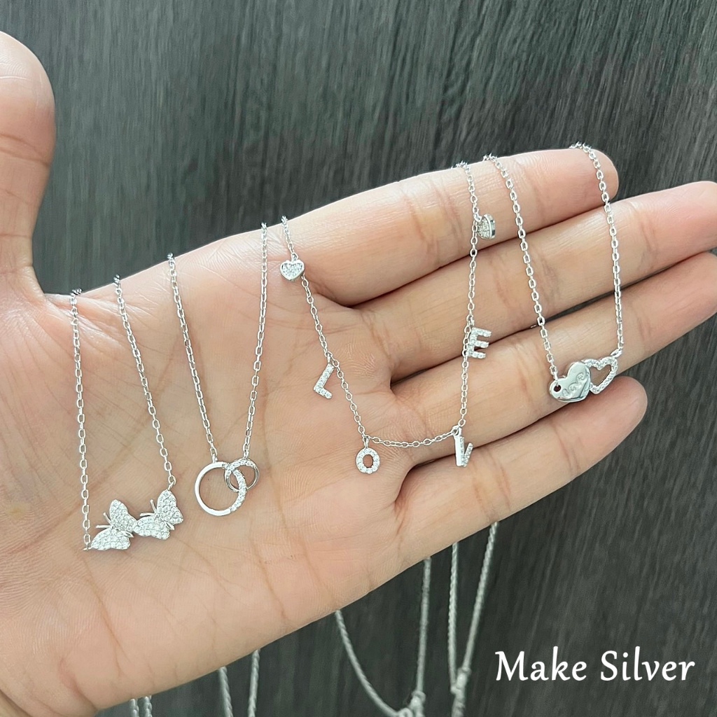 จี้ตอกลายเงินแท้92.5% (เงินแท้ไม่ชุบไม่ลอก) แถมฟรีน้ำยาล้างเงิน 30ml : MaKe Silve