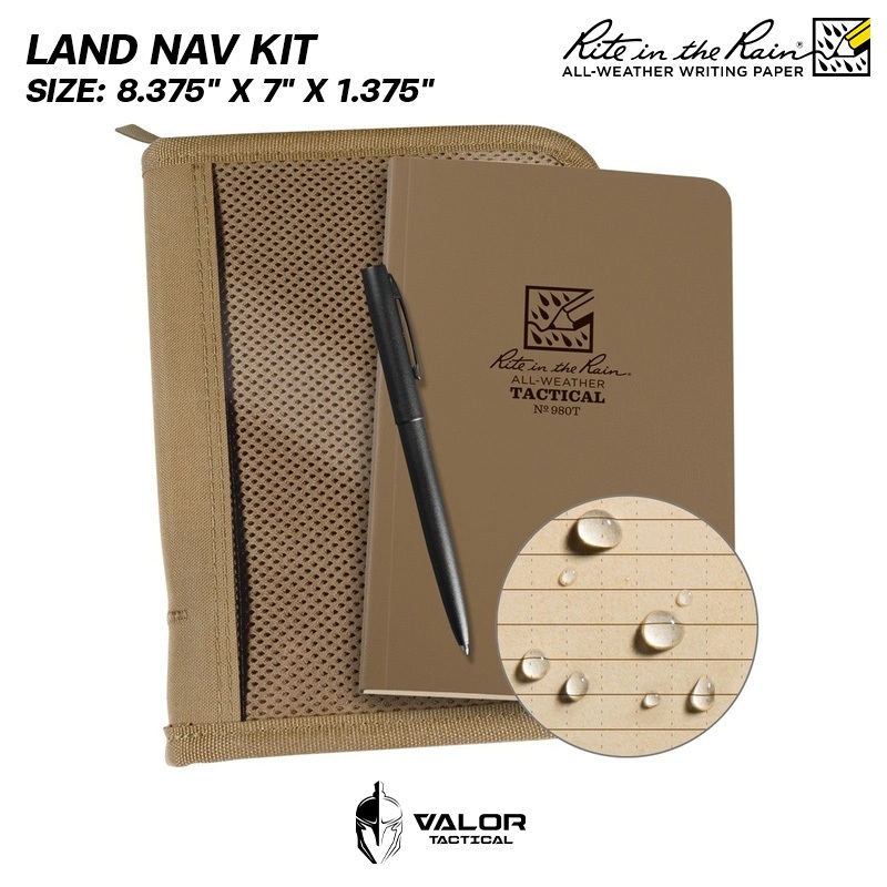 Rite In The Rain - LAND NAV KIT สมุดจดบันทึก+ปากกาโลหะ ALL-WEATHER METAL PEN สมุดโน๊ตเดินทาง กันน้ำ ทนทุกสภาพอากาศ