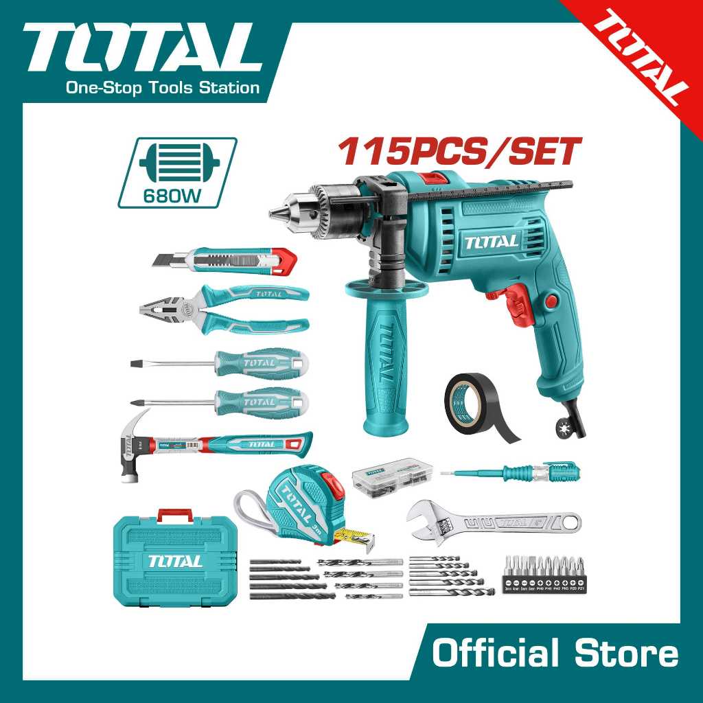 TOTAL ชุดเครื่องมือ 115 ชิ้น #THKTHP1152