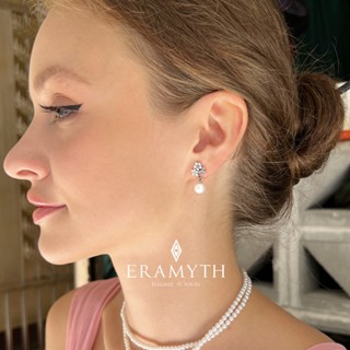 Eramyth Jewelry ต่างหูปักก้าน เงินแท้ 925 ดีไซน์ดอกไม้ ลงสี …
