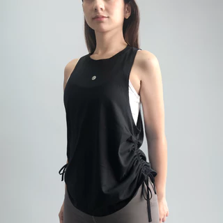 PY เสื้อกล้ามออกกำลังกายผู้หญิงเเบบหลวม เนื้อผ้าบางเบา นุ่มสบายต่อผิวหนัง ระบายอากาศ รุ่น RIBBON TANK TOP