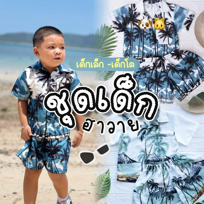 ⚡ร้านค้าส่งไว⚡ เซ็ตฮาวายเด็ก Hawaii Size เด็ก S-XL