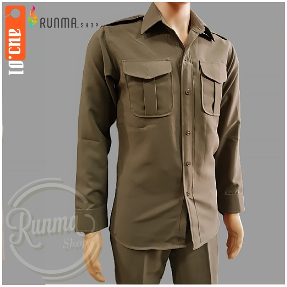 ชุดตำรวจสีกากี สนว.01 เสื้อซิปทองเหลือง และกางเกง พร้อมส่งครับ