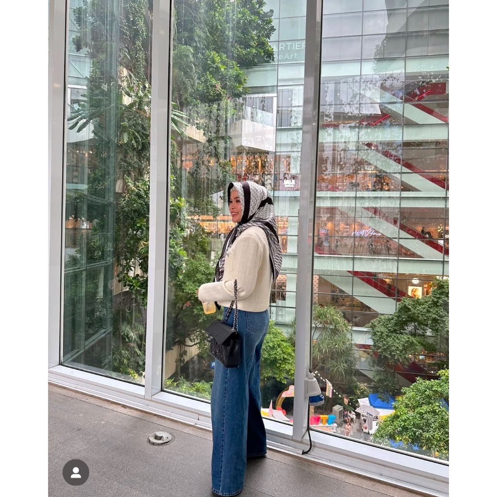 Monogram 01 ผ้าคลุม Signatue (Premium matte silk nano) Size 115x115 cm [N Able Style]