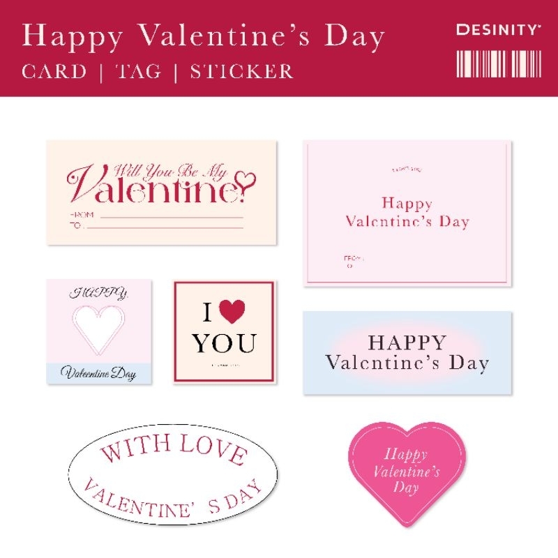 [4 ชิ้น 10 บาท] Valentine's  Day 💝[การ์ด | ป้ายห้อย | สติ๊กเกอร์] ออกแบบและผลิตเองส่งไว