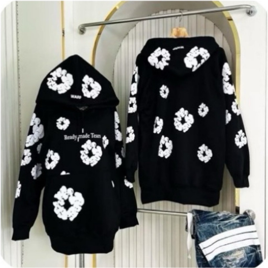 เสื้อลายดอกไม้ เสื้อฮู้ดลายดอกไม้ รุ่นฮิต แบบสวม ผ้าสำลี เสื้อฮู้ดพิมพ์ลาย ถ่ายจากสินค้าจริง ส่งฟรีมีปลายทาง