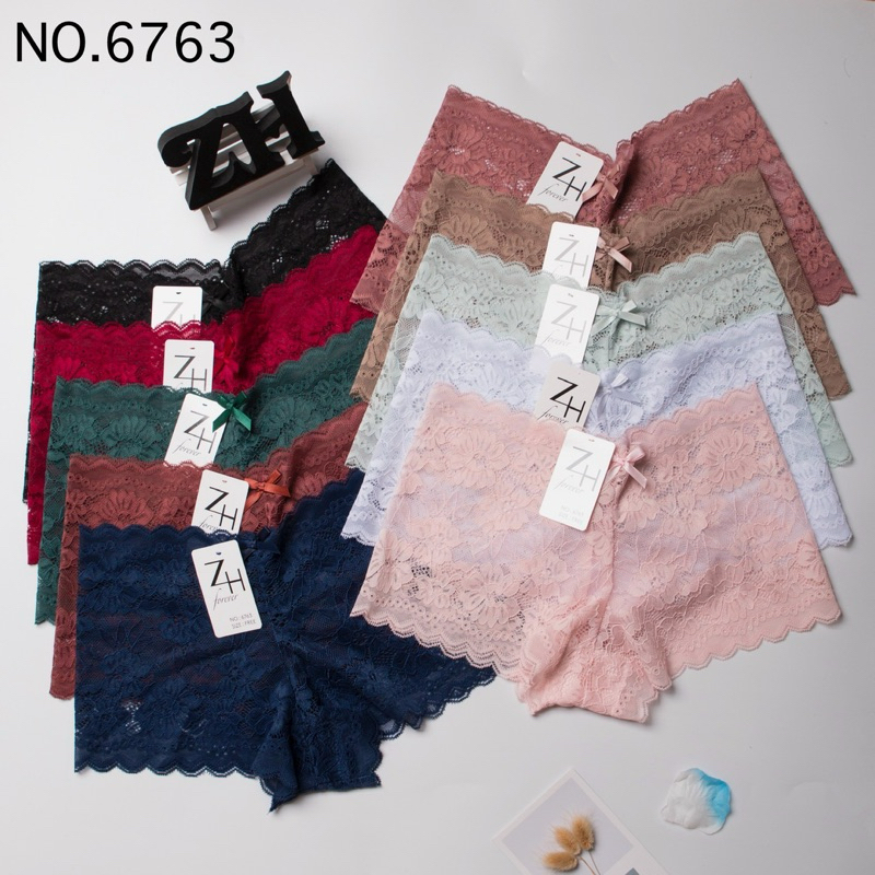 ZH.6763กางเกงชั้นในผู้หญิงลูกไม้ขาสั้น กางเกงในเซ็กซี่ลูกไม้ลายสวย