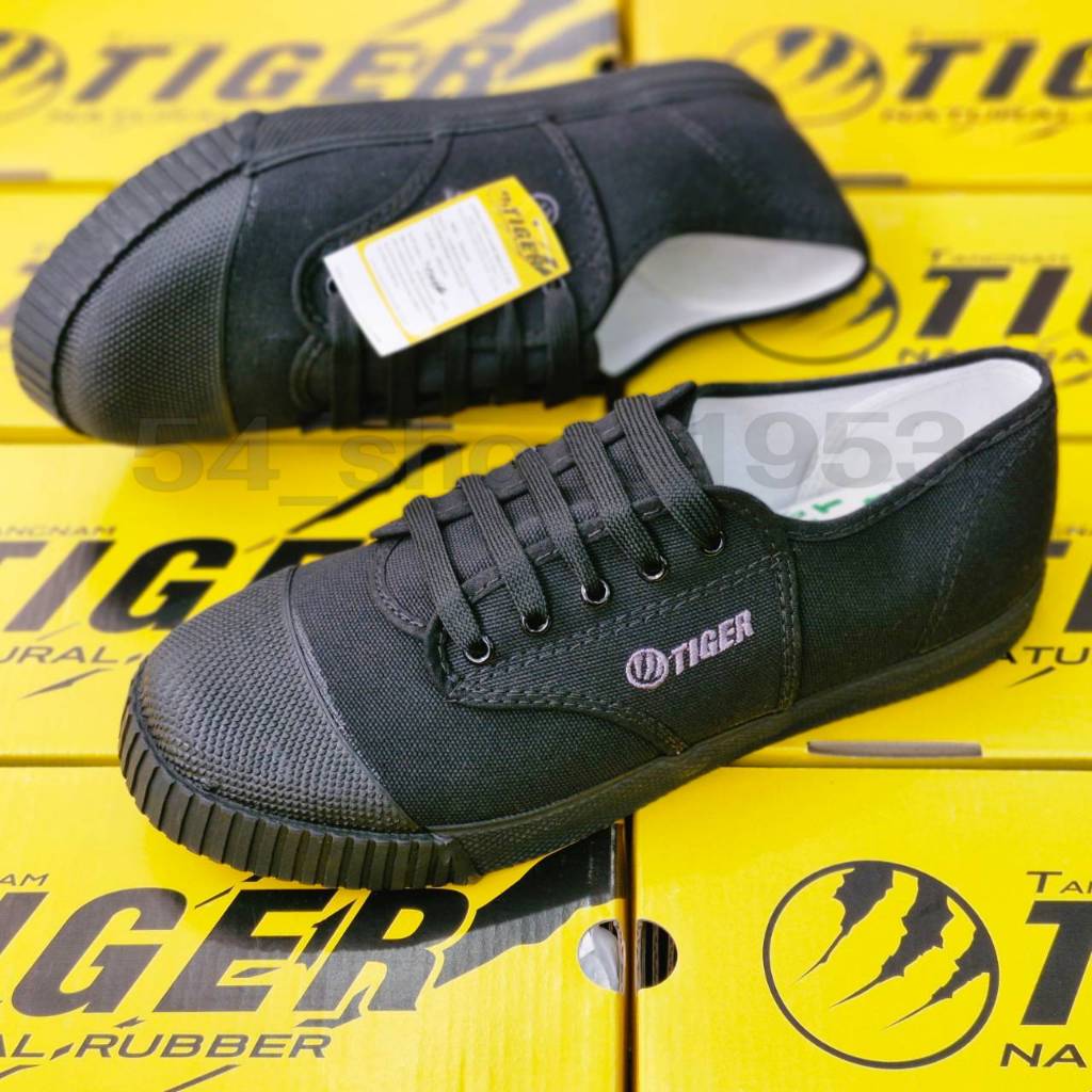 รองเท้านักเรียน รองเท้าผ้าใบ Tiger(ไทเกอร์) รุ่นT205 พื้นเขียว สีน้ำตาล ขาว ดำ พร้อมส่ง