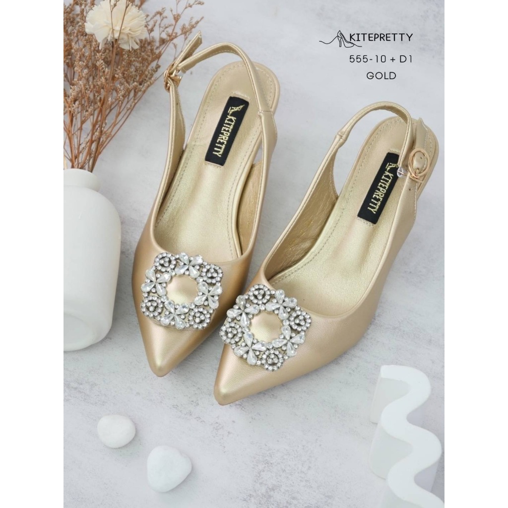 รองเท้าคัทชูหัวแหลมรัดส้น สูง2.5นิ้ว K555-10 D1