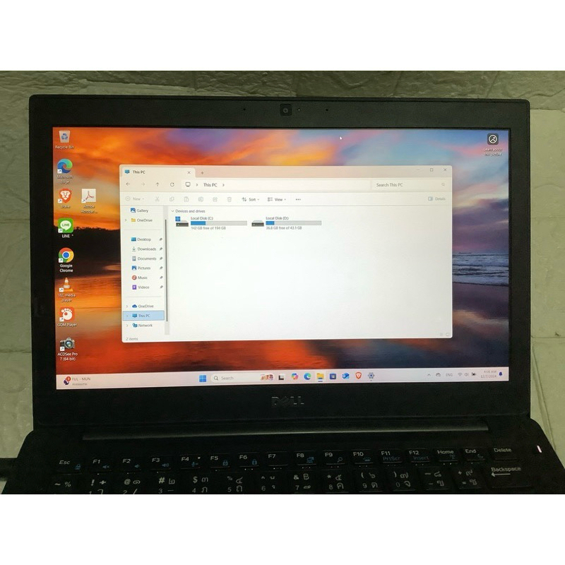 Notebook i7 Dell Latitude7280 จอ12" แบต1.30 win11,Core i7-7600u gen7 Cpu 2.80GHz 4core,DDR4 8GB,SSD 