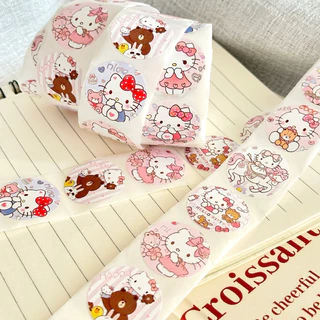 Blue Elephant สติกเกอร์Thank you 1ม้วน500ดวง ลายน่ารัก