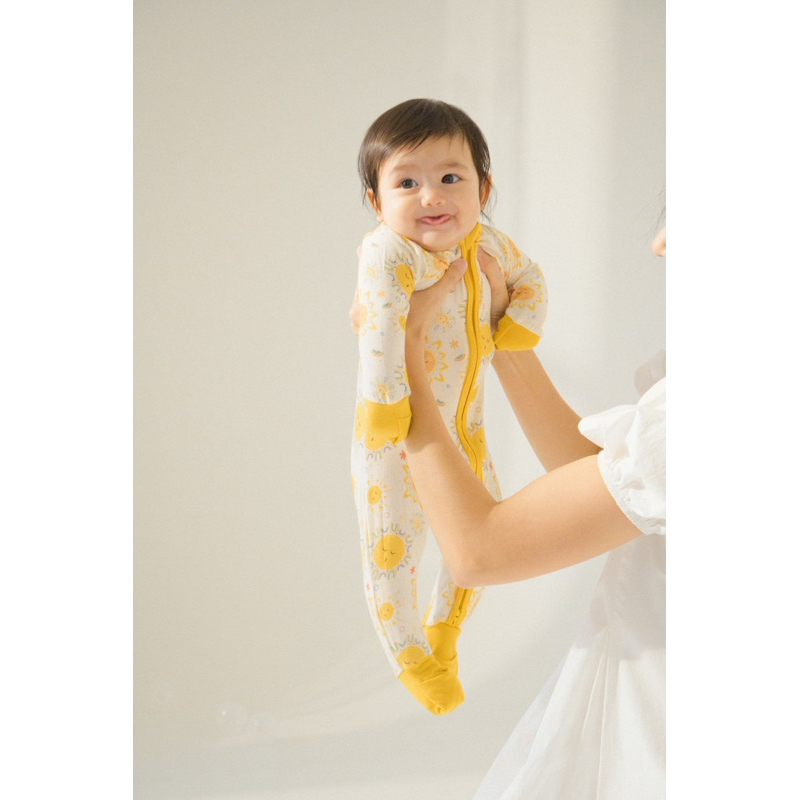 ชุดนอนทารกเด็กเล็กใยไผ่ Soft Bamboo Luxe Pajamas รุ่น two way zip ลาย Daydream Summer - รูปที่ 4