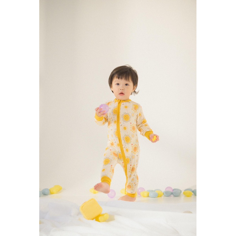 ชุดนอนทารกเด็กเล็กใยไผ่ Soft Bamboo Luxe Pajamas รุ่น two way zip ลาย Daydream Summer