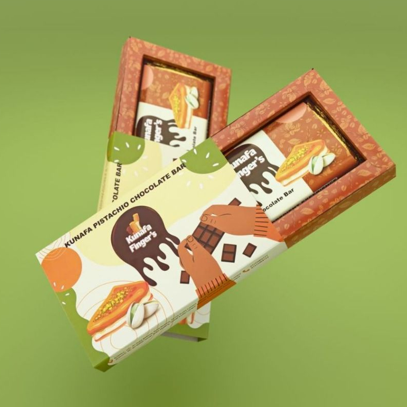 Kunafa Pistachio Chocolate Bar ช็อกโกแลตดูไบจาก Kunafa Finger's มาเลเซีย นํ้าหนัก 175 กรัม (รวมกล่อง