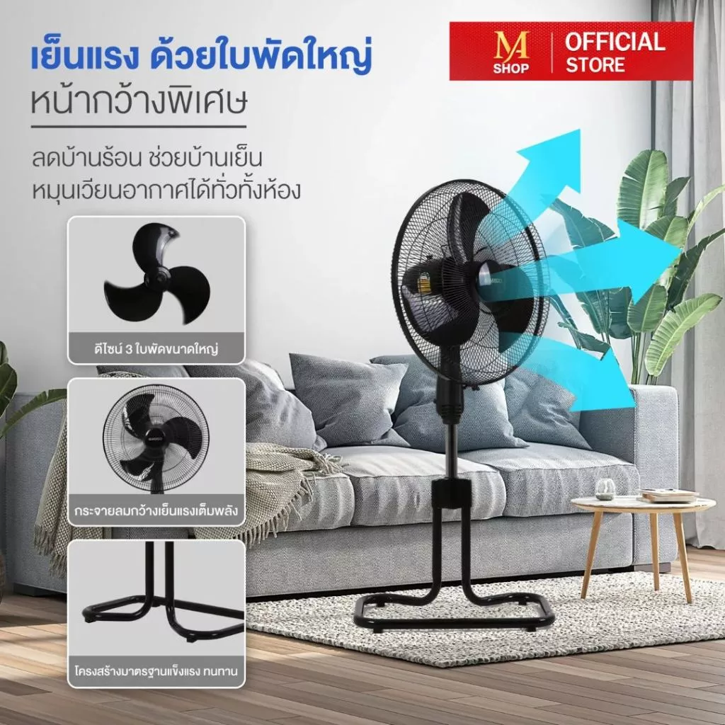 SANSHIRO ซันชิโร่ พัดลมอุตสาหกรรม 18 นิ้ว ประหยัดไฟ thumbnail 9