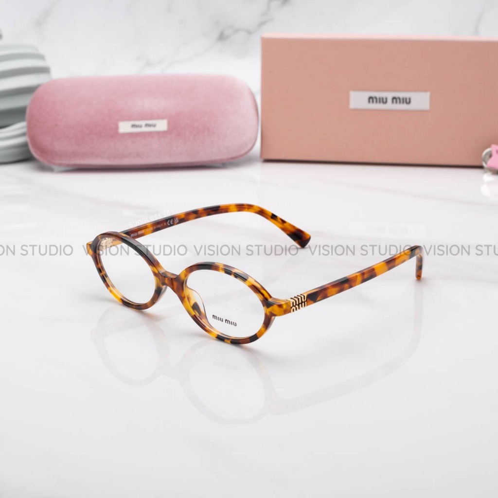 แว่นสายตา Miu Miu รุ่น MU01XV สีกระอ่อน 19P1O1 ใหม่ ของแท้100% รับประกัน 2 ปีเต็ม พร้อมอุปกรณ์