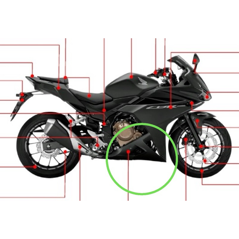 อกล่าง CBR500R สีดำด้าน ปี17-18 ของแท้ตรงรุ่นเบิกศูนย์