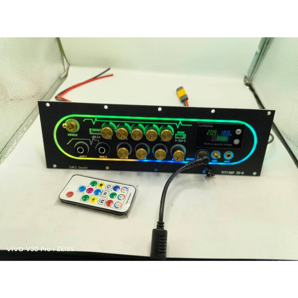 ชุดเพลท HT21 3G ตัวใหม่ พ่วงคาราโอเกะ วัดแบตดิจิตอล มีไฟled  พร้อมใช้งาน