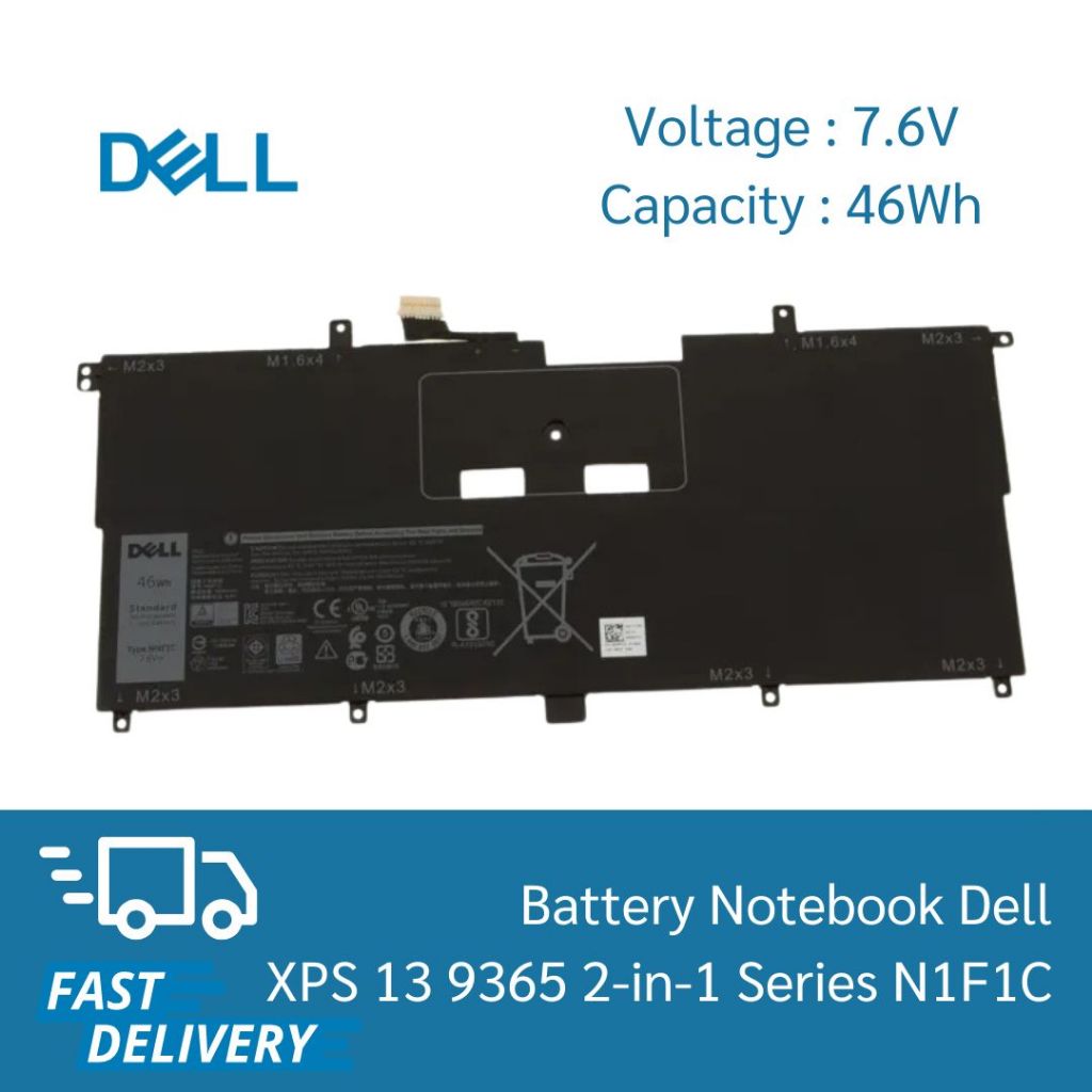 Dell Battery Notebook แบตเตอรี่ Dell XPS 13 9365 2-in-1 Series N1F1C เกรด Original