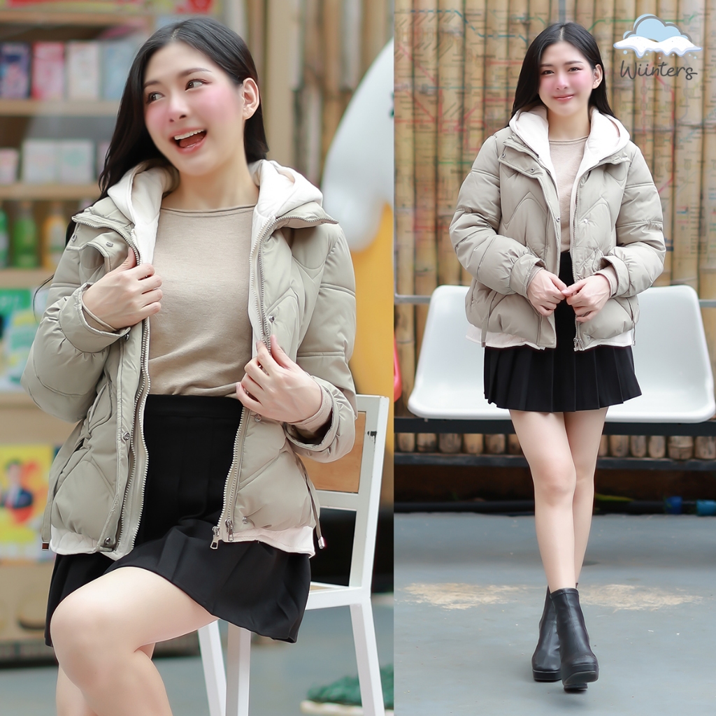 [ LB-091 l Cookie Coat l Ruby Sweater l Ivi Skirt ]​ เสื้อโค้ท โค้ท มีฮู้ด l เสื้อแขนยาวl กระโปรงพลีท กระโปรง - รูปที่ 5