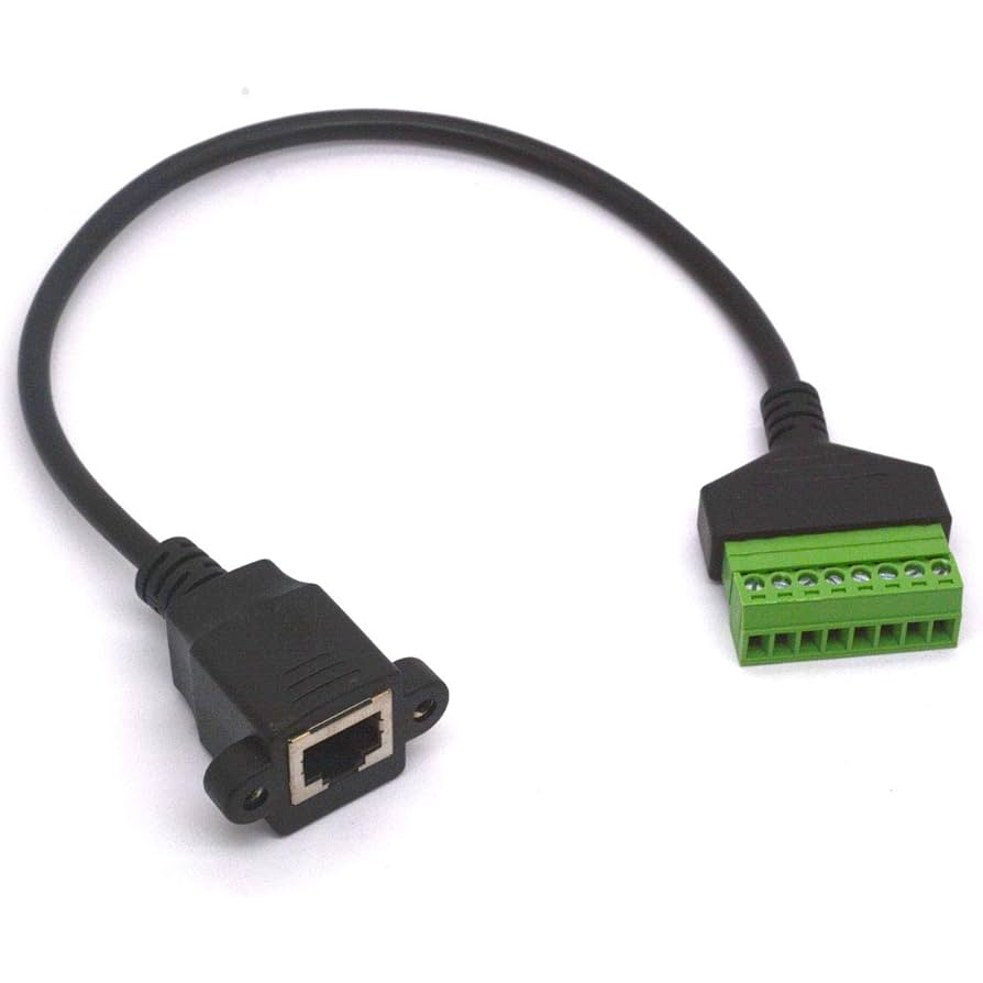 RJ45 สกรู 8P Connector Ethernet Rj45 ชายหญิง 8 พินสกรูอะแดปเตอร์เครือข่ายสําหรับกล้องวงจรปิด DVR