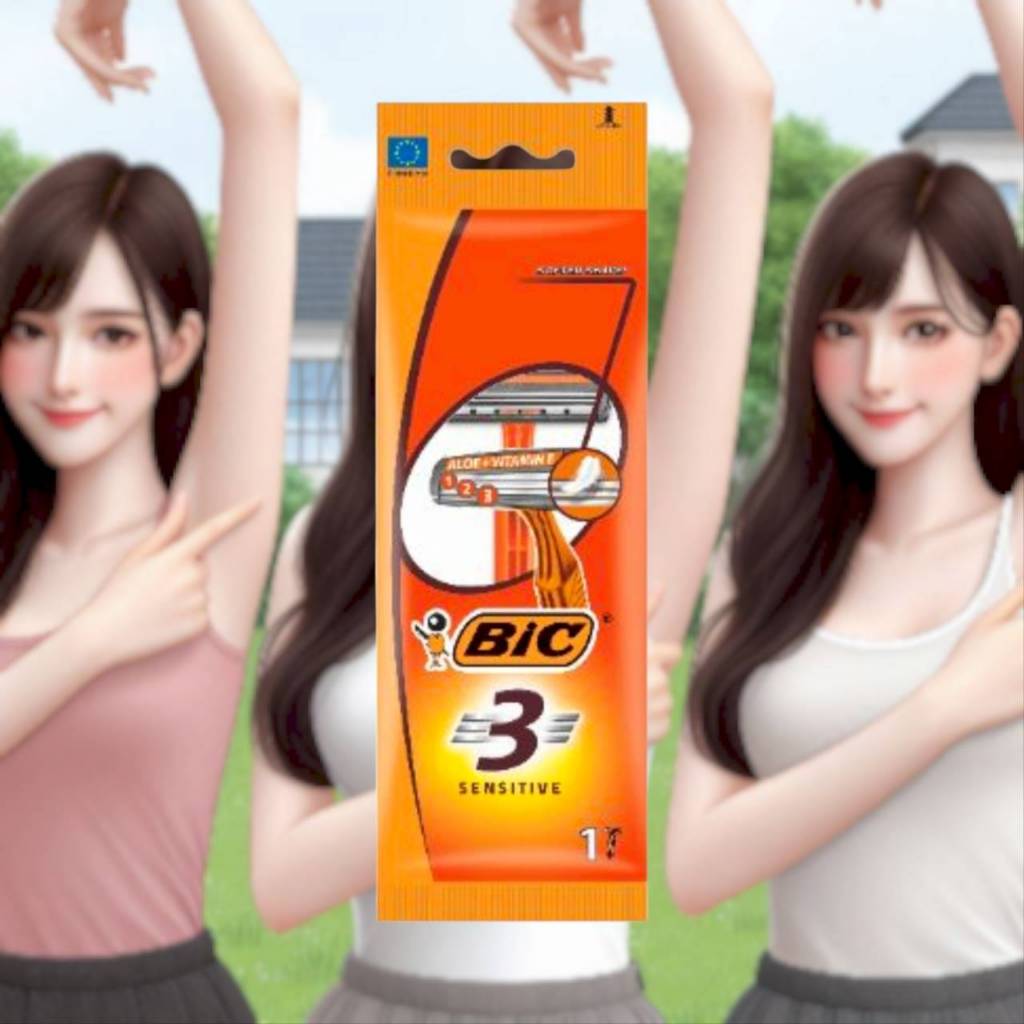 (2ชิ้น) มีดโกน Bic 3 ใบมีด Razors