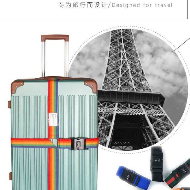 สายรัดกระเป๋าเดินทาง มีรหัสล็อก คาด 4 ทิศ Luggage Strap ป้องกันขโมย แข็งแรง เข็มขัดกระเป๋า