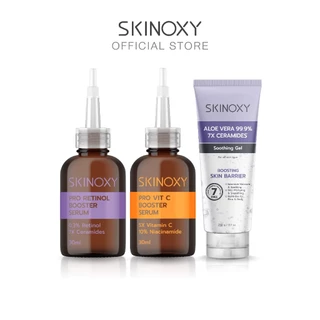 [เซ็ตคู่ดูแลผิว] SKINOXY Pro Booster Serum ขนาด 30ml. และ Aloe Vera Gel & Cleanser (เลือกสูตรได้)