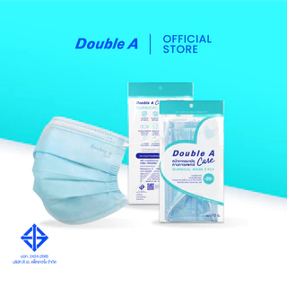 [แพ็ก 10 สีฟ้า 3 ชั้น] Double A Care หน้ากากอนามัยทางการแพทย์ชนิดยางยืด 3 ชั้น สีฟ้า SURGICAL MASK 3 PLY 10 ชิ้น/แพ็ก