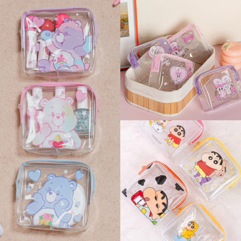 กระเป๋าใส กระเป๋าซิปพลาสติก ชินจัง Care Bears Esther bunny จากDaiso Korea ไดโซะเกาหลี – โปรปัง
