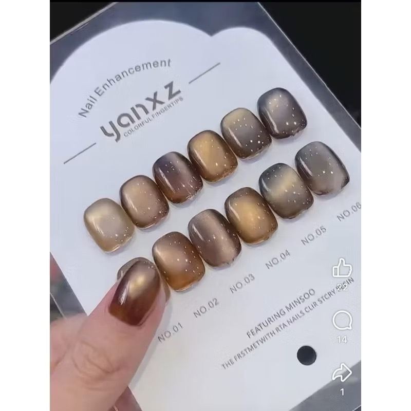 สีลูกแก้วแคทอาย เซ็ต 6 สี โทนน้ำตาล  ☁ แบรนด์ YANXZ ☁