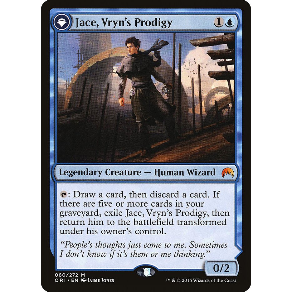 Jace, Vryn's Prodigy // Jace, Telepath Unbound [Foil] ORI Magic Origins การ์ด Magic the Gathering [M