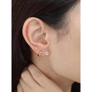 A.piece จิวแสตนเลส เซ็ตจิว [stainless steel] Pearl flower piercing set (5 ชิ้น)