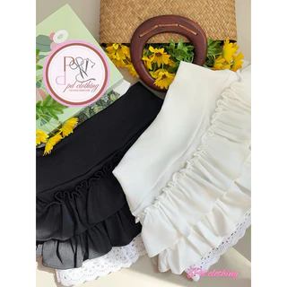 PDSK04 กระโปรงสั้น มีกางเกงซับด้านใน ระบาย 2 ชั้น