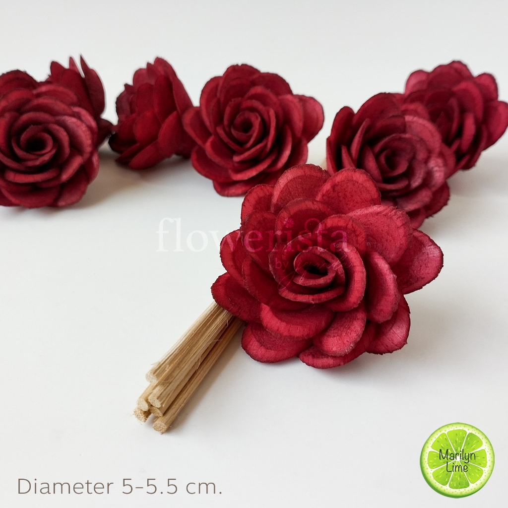 เซ็ตดอกไม้ดูดน้ำหอม+ก้านหวาย Valentine ดอกเยอบีร่า, มะลิ, กุหลาบ size 5.5 cm. + ก้านหวาย 6 ก้าน | Reed Diffuser พร้อมส่ง