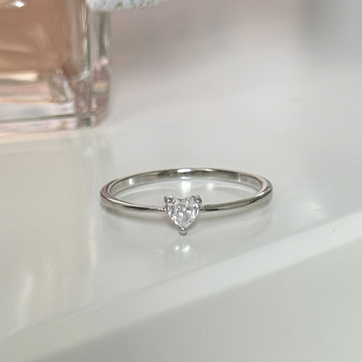 Suwann.na แหวน แหวนเงินแท้ แหวนหัวใจเพชร