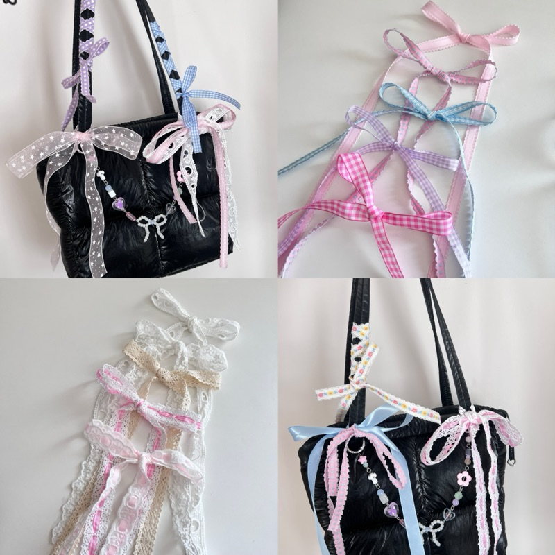 🎀✨ribbon bag ริบบิ้นผูกกระเป๋า โบว์ผูกกระเป๋า ริบบิ้นตกแต่ง ความยาว 1หลา(90cm)